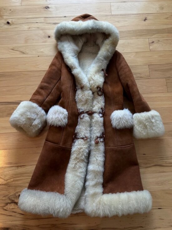 Vintage Jackets & Blazers - Shearling Leather Vintage Fur Penny Lane Long Suede Sheepskin Princess Maxi Coat
